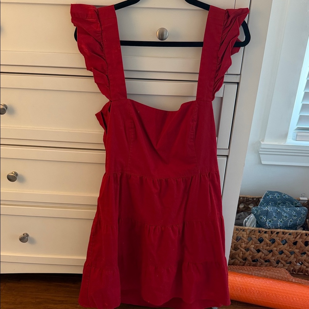 Show Me Your Mumu Red Ruffled Sleeveless Dress